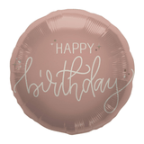 Geburtstagballon "Happy Birthday" Créme Roségold