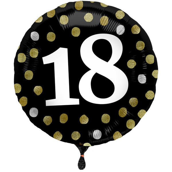 Geburtstagsballon "18" Happy Birthday Sparkles