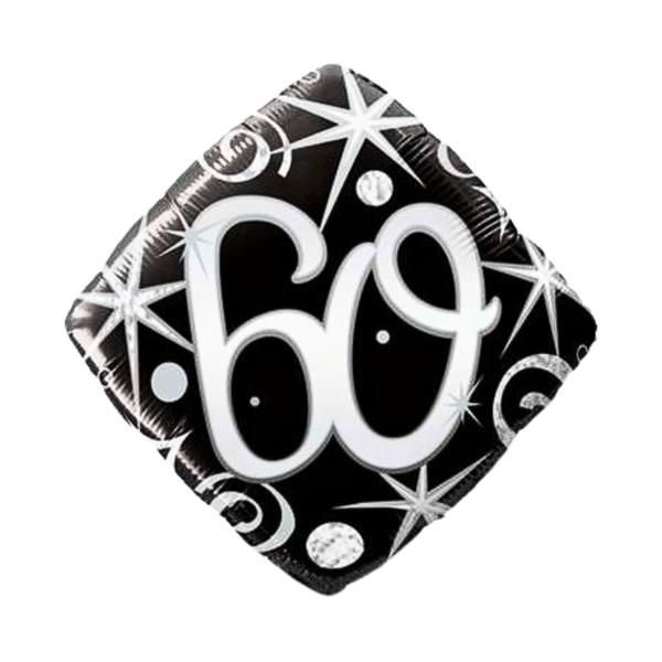 Geburtstagsballon "60" Happy Birthday Sparkles