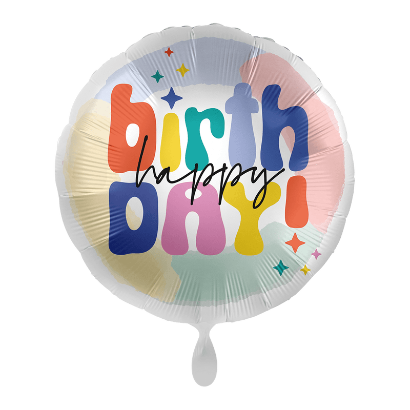 Heliumballon-Geschenk "Happy Birthday" Bunt