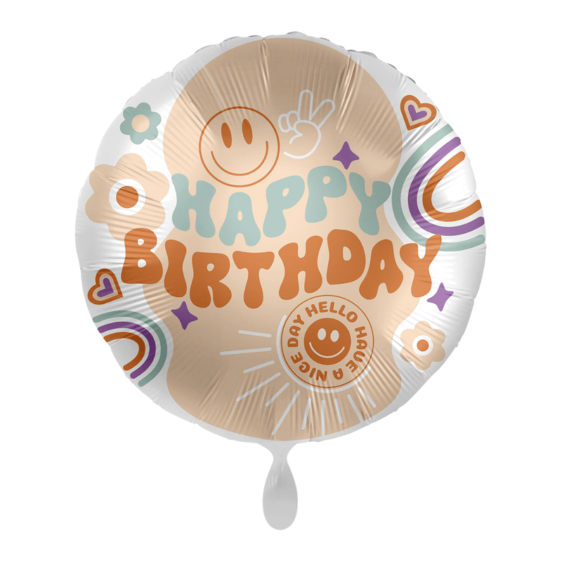 Geburtstagsballon "Happy Birthday" Hippie