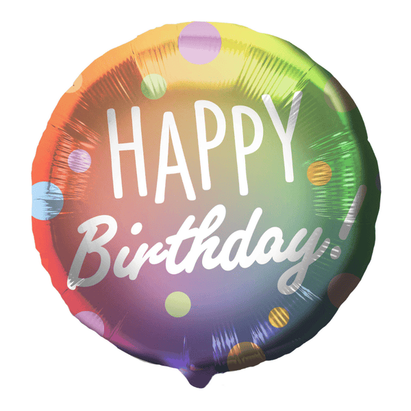 Geburtstagsballon "Happy Birthday" Rainbow Dots