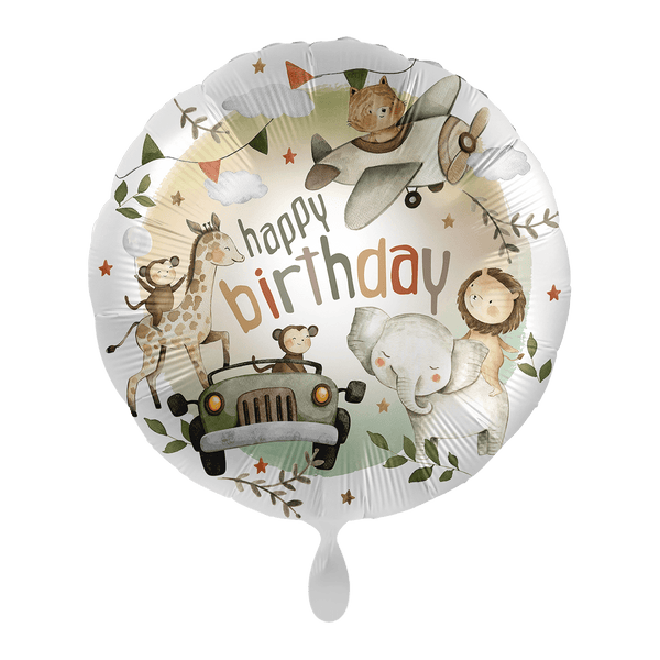 Geburtstagsballon "Happy Birthday" Safari