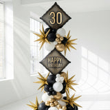 Geburtstagsballon "Happy Birthday" Schwarz-Gold