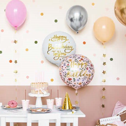 Geburtstagsballon "Happy Birthday To You" Weiß-Gold