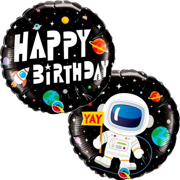 Folienballon Happy Birthday Astronaut