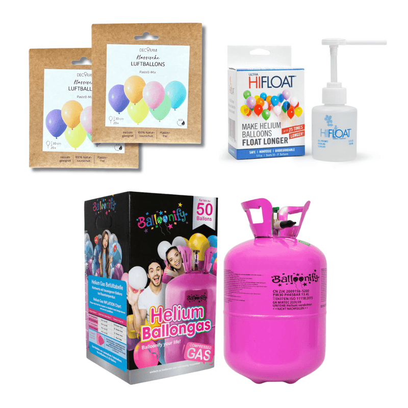 Helium-Set Party inkl. 50 Luftballons & Hi-Float online bestellen