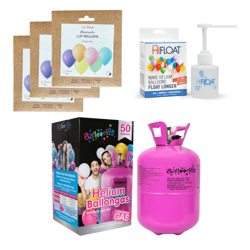Helium-Set Party inkl. 50 Luftballons & Hi-Float