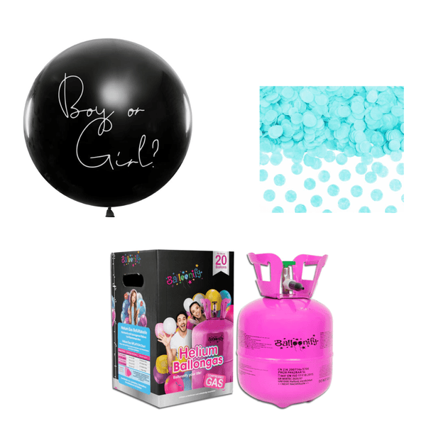 XXL Ballon Gender Reveal mit Helium "Boy or Girl?" - It's a Boy! - DECORAMI 