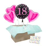 Heliumballon-Geschenk "18" Happy Birthday Pink