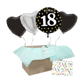 Heliumballon-Geschenk "18" Happy Birthday Sparkles