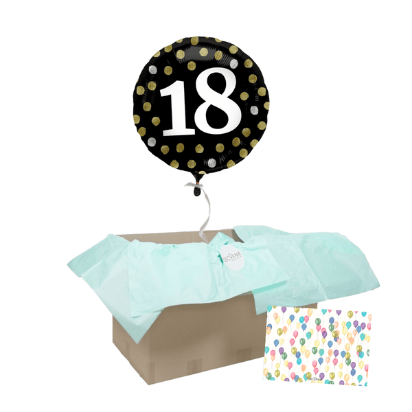 Heliumballon-Geschenk "18" Happy Birthday Sparkles