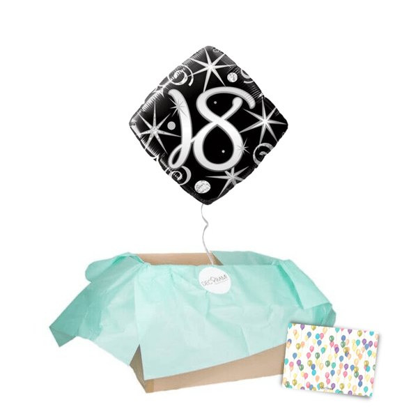 Heliumballon-Geschenk "18" Happy Birthday Sparkles