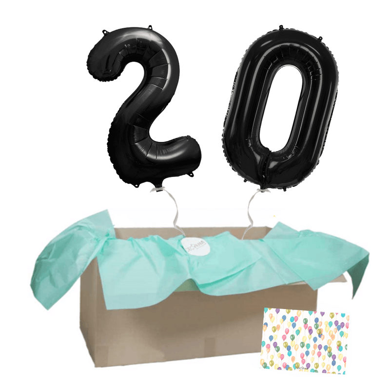 Heliumballon-Geschenk 2 XXL Wunschzahlen Schwarz - DECORAMI