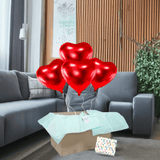 Heliumballon-Geschenk 4 Herzen Wunschfarbe