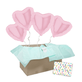 Heliumballon-Geschenk 4 Herzen Wunschfarbe
