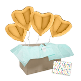 Heliumballon-Geschenk 4 Herzen Wunschfarbe