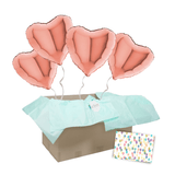 Heliumballon-Geschenk 4 Herzen Wunschfarbe