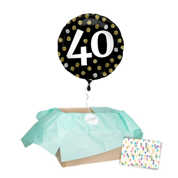 Heliumballon-Geschenk "40" Happy Birthday Sparkling