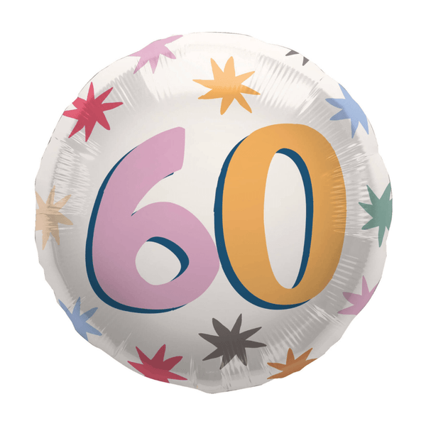 Heliumballon-Geschenk "60" Happy Birthday Bunt