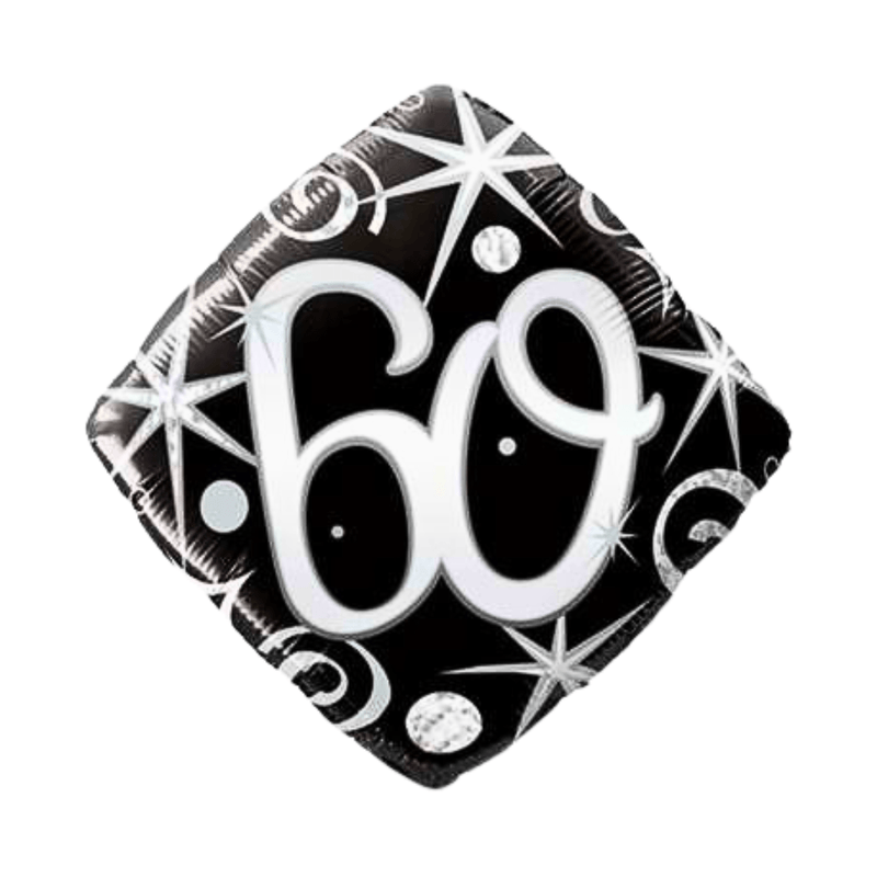 Heliumballon-Geschenk "60" Happy Birthday Sparkles