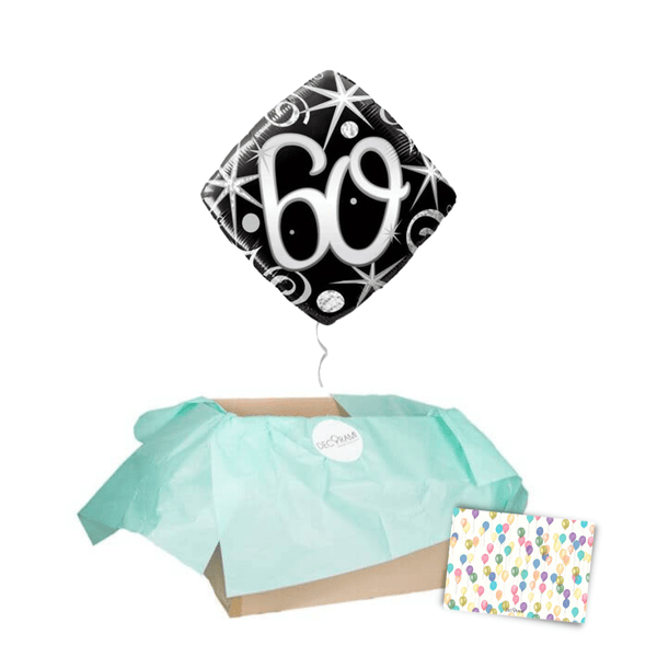 Heliumballon-Geschenk "60" Happy Birthday Sparkles