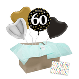 Heliumballon-Geschenk "60" Happy Birthday Sparkling