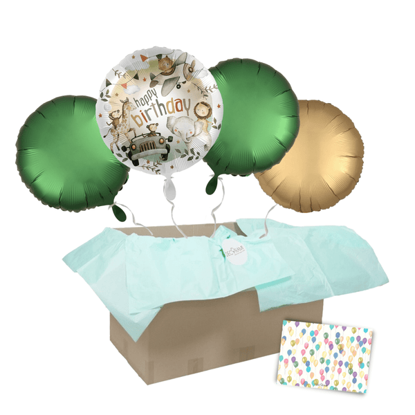 Heliumballon-Geschenk "Alles gute zum Geburtstag" Safari