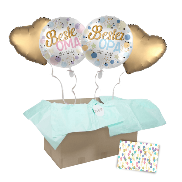 Heliumballon-Geschenk "Beste Oma" und "Bester Opa"
