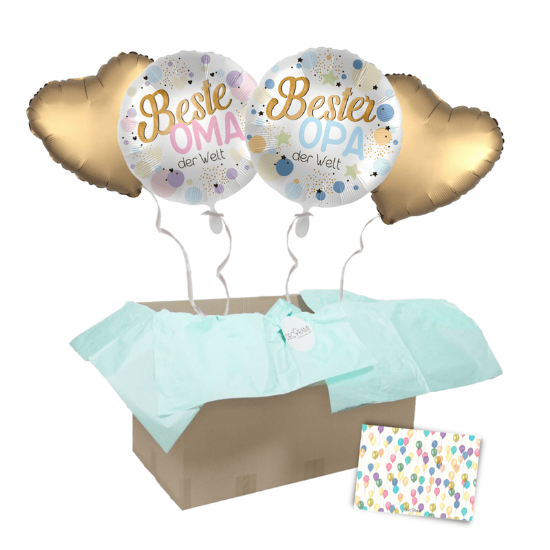 Heliumballon-Geschenk "Beste Oma" und "Bester Opa"