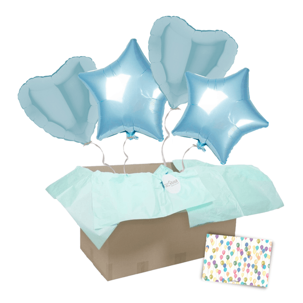 Heliumballon-Geschenk Boy Herzen & Sterne
