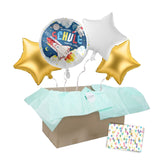 Heliumballon-Geschenk Einschulung "Achtung, Schule fertig, los!"