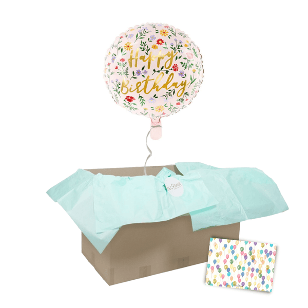 Heliumballon-Geschenk "Happy Birthday" Boho Flower - DECORAMI 