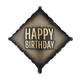 Geburtstagsballon "Happy Birthday" Schwarz-Gold