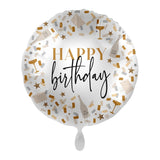 Heliumballon-Geschenk "Happy Birthday" Gold Stylisch