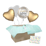 Heliumballon-Geschenk "Happy Birthday" Gold Stylisch