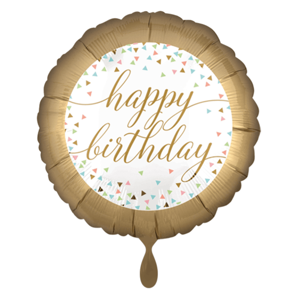 Heliumballon-Geschenk "Happy Birthday" Gold XXL Set Deluxe