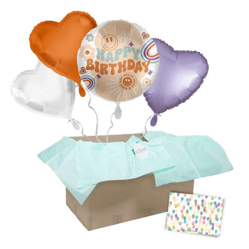 Heliumballon-Geschenk "Happy Birthday" Hippie