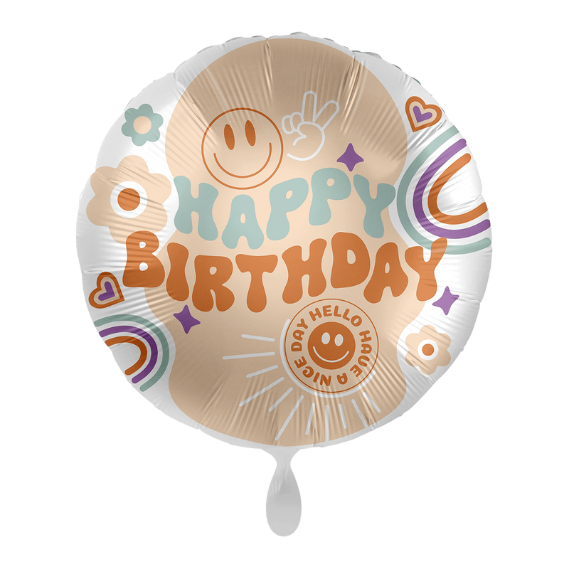 Heliumballon-Geschenk "Happy Birthday" Hippie