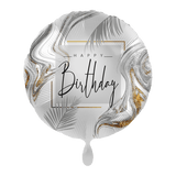 Heliumballon-Geschenk "Happy Birthday" Liquid Silver