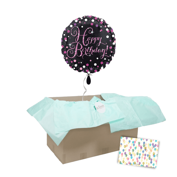 Heliumballon-Geschenk "Happy Birthday" Pink