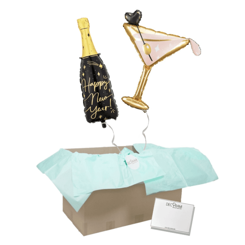 Heliumballon-Geschenk "Happy New Year" Drinks