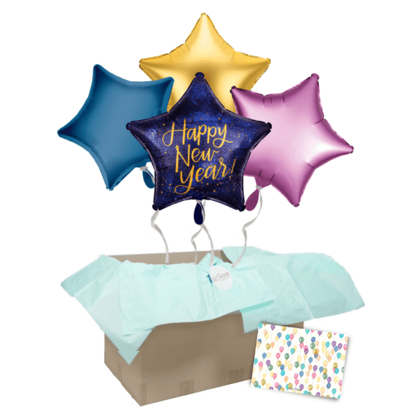 Heliumballon-Geschenk "Happy New Year" Stars