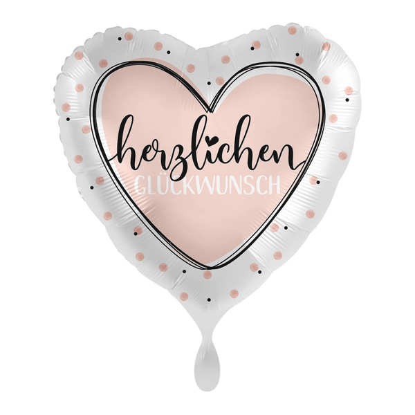 Heliumballon-Geschenk "Herzlichen Glückwunsch"  Roségold