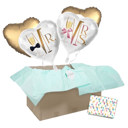 Heliumballon-Geschenk Hochzeit Champagner Herz