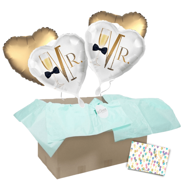 Heliumballon-Geschenk Hochzeit Champagner Herz