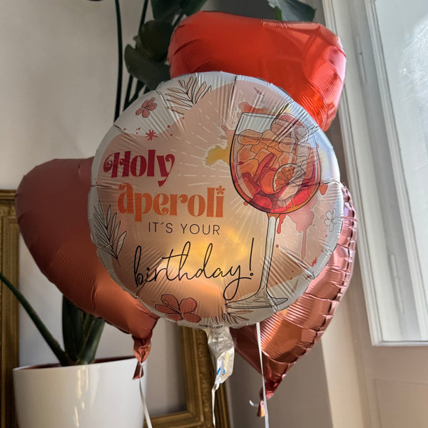 Heliumballon-Geschenk "Holy aperoli it's your birthday!"