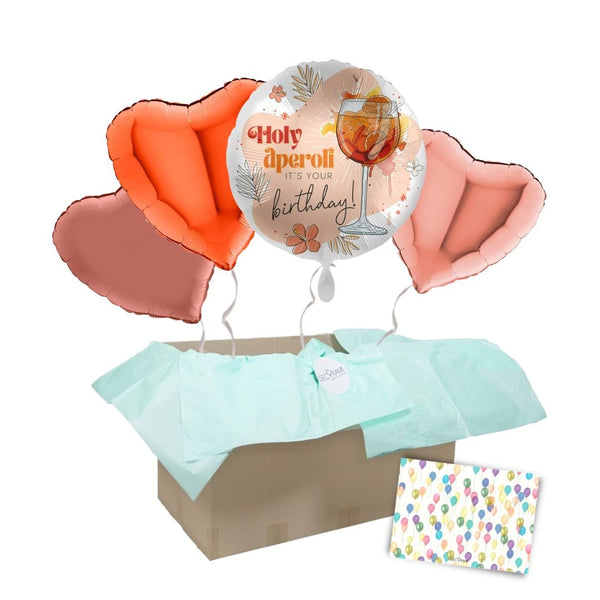 Heliumballon-Geschenk "Holy aperoli it's your birthday!"