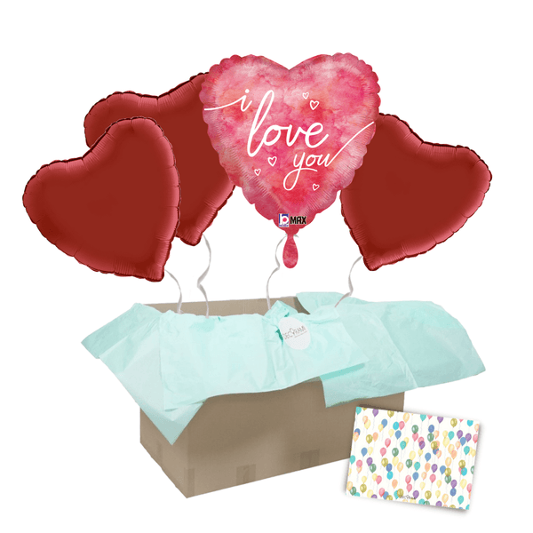 Heliumballon-Geschenk "I love you" Wasserfarben