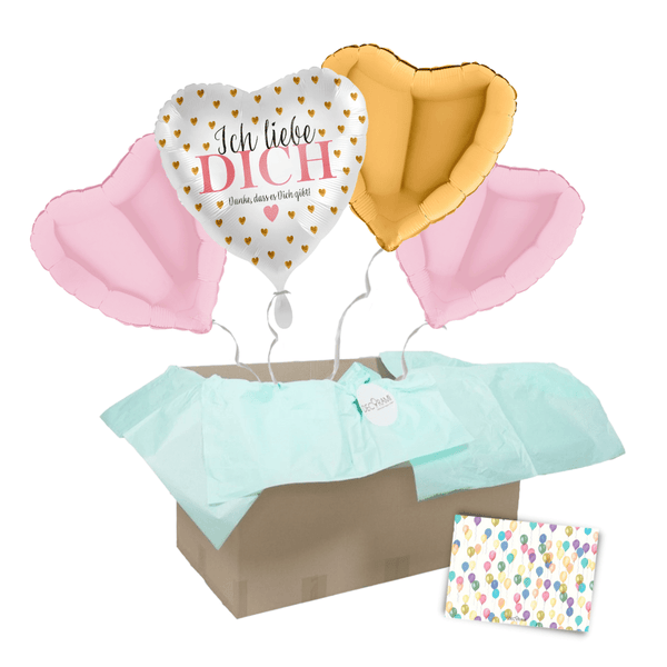 Heliumballon-Geschenk "Ich liebe Dich...Danke, dass es Dich gibt!"